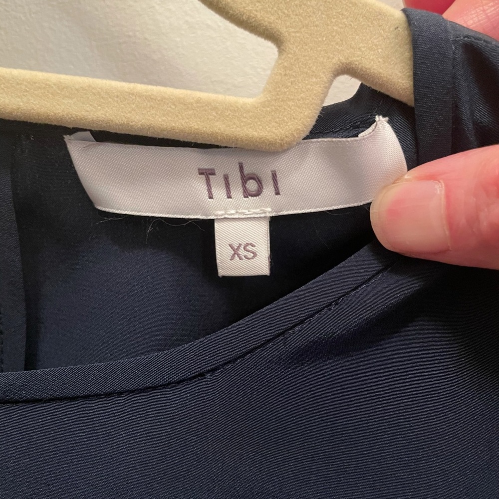 Tibi Cold Shoulder Deep Navy Top - Picture 4 of 9
